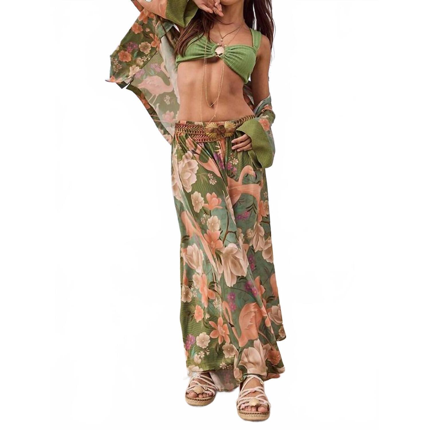 New Spell Floridian Maxi Skirt In Sage